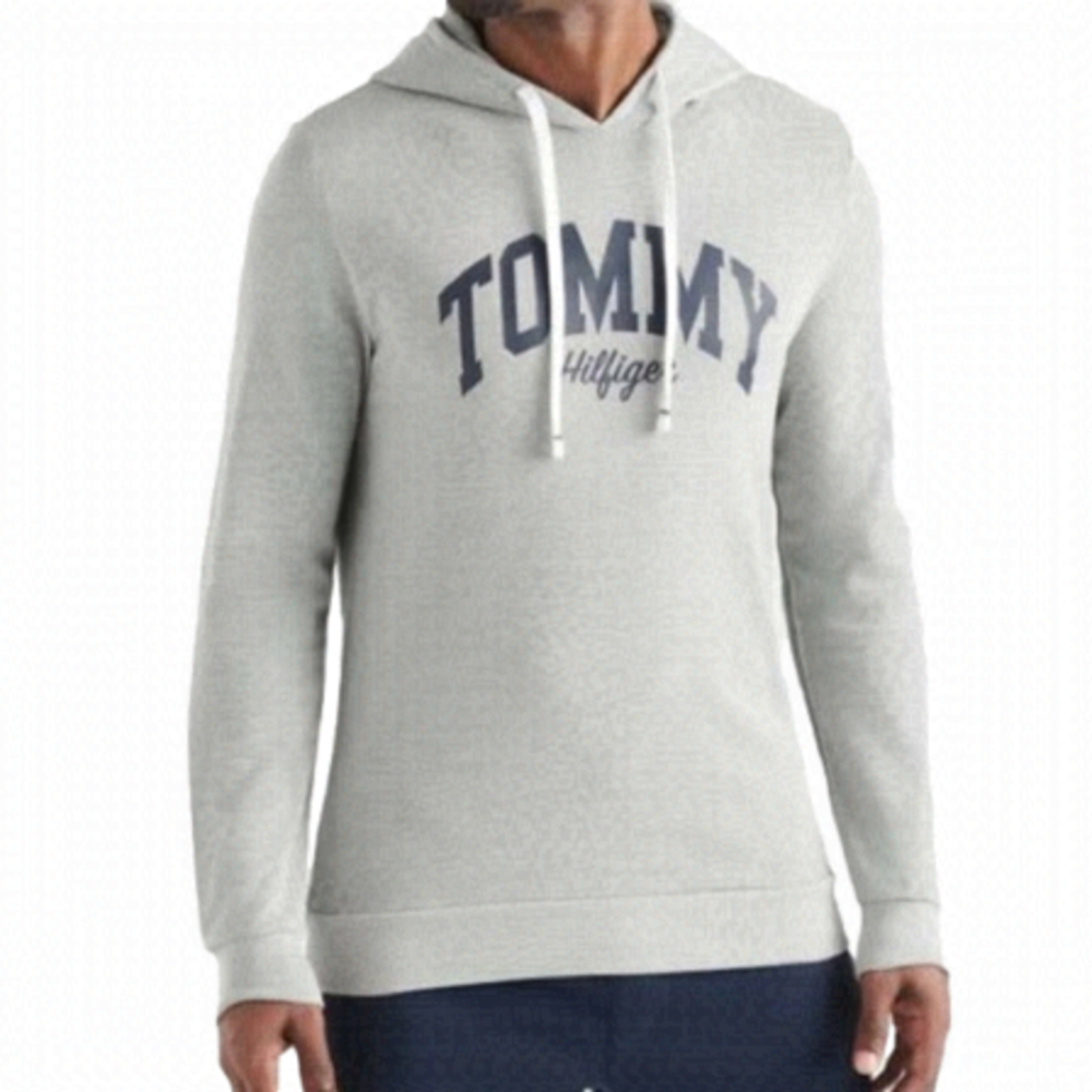 Tommy Hilfiger Men's Grey Pullover Hoodie Size XL w TOMMY graphic on Chest NWOT